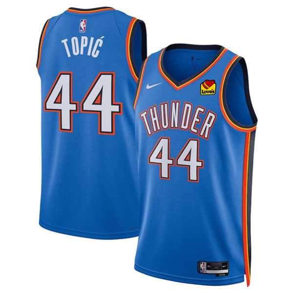 Men%27s Oklahoma City Thunder #44 Nikola Topic Blue 2024 Draft Icon Edition Stitched Basketball Jersey Dzhi->oklahoma city thunder->NBA Jersey